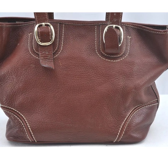 Authentic BURBERRY Vintage Leather Shoulder Tote Bag Brown - Picture 2 of 16